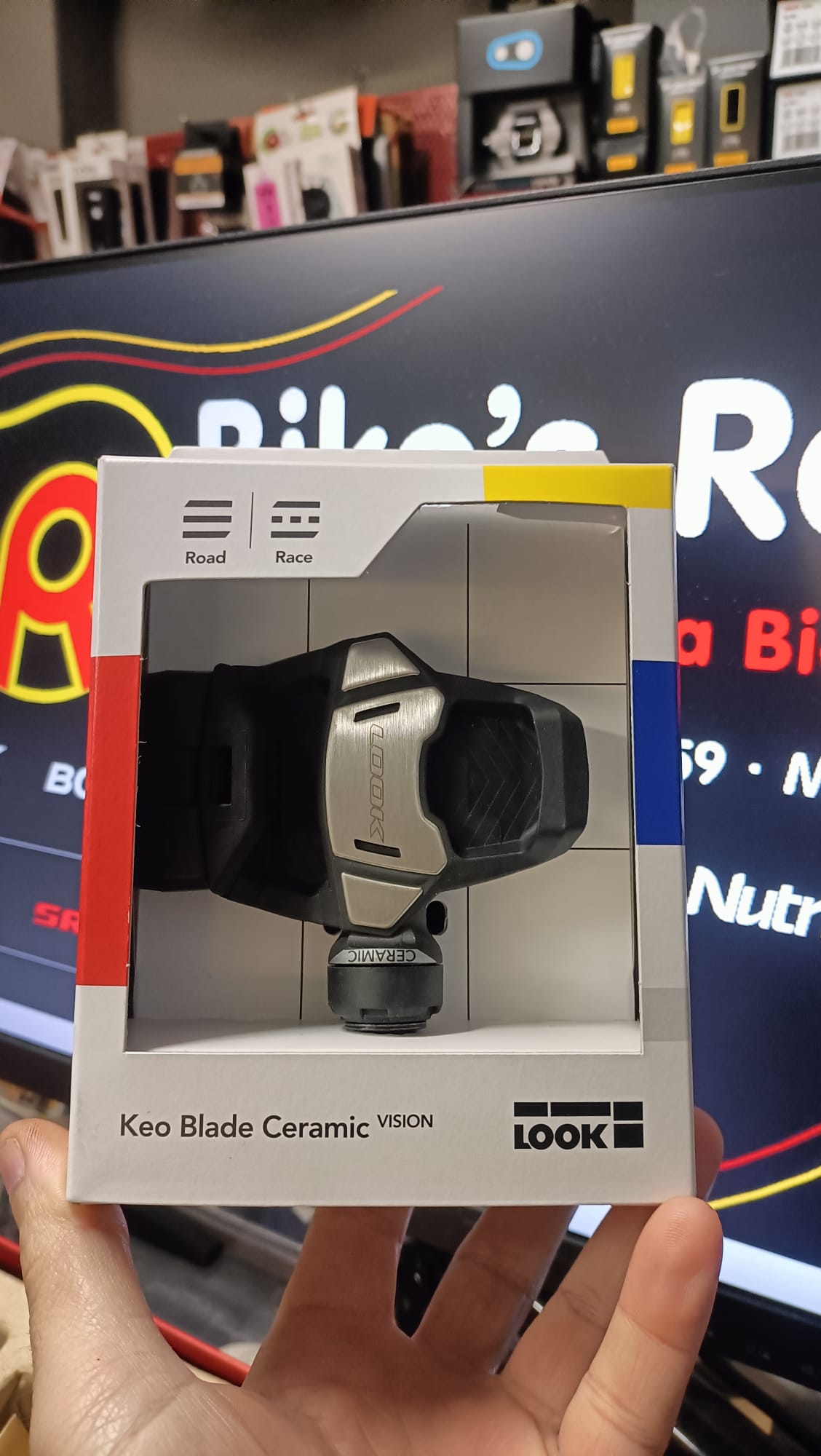 Pedales Look Kéo Blade Carbon Ceramic Vision negro naranja - Imagen 2